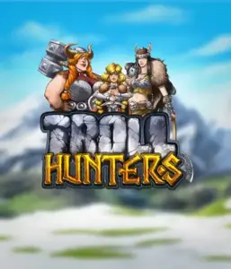 Enter the realm of "Troll Hunters," where fierce Viking warriors prepare to take on their foes. The logo displays a pair of Vikings, male and female, dressed for battle, set against a cold mountainous backdrop. They exude power and determination, capturing the spirit of the game's adventurous theme.