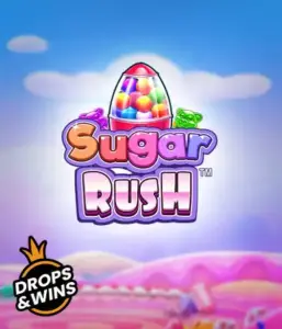 Enjoy the colorful world of Sugar Rush by Pragmatic Play, with a bright candy dispenser set against a dreamy candy landscape. This image evokes the joy and thrill of the slot, enhanced with multicolored candies and engaging typography. Perfect for candy lovers, offering endless entertainment. 