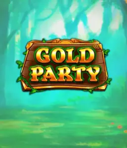 Enter the magical forest of the Gold Party game by Pragmatic Play, highlighting a beautifully designed wooden sign decorated with golden letters. The setting is a green forest that adds a mystical touch to the overall ambiance. Ideal for fans of magical and nature-inspired games, offering a whimsical escape. 